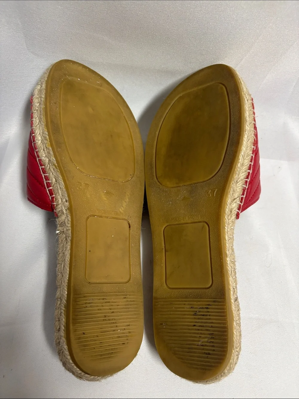 Valentino Clavel Espadrille Slide Sandals Red Size 37 EU 7 US